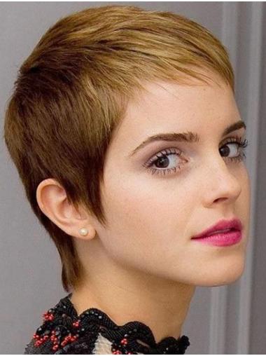 Blonde Cropped Boycuts Great 6" Straight Emma Watson Wigs