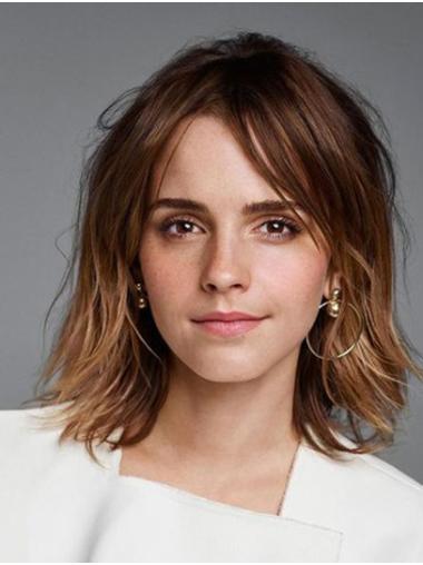 Ombre/2 Tone Shoulder Length Layered Stylish 14" Wavy Emma Watson Wigs