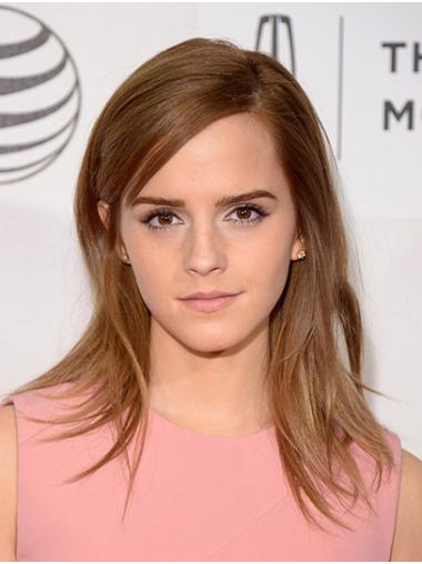 Brown Shoulder Length Without Bangs Good 16" Straight Emma Watson Wigs