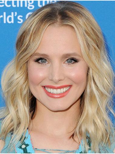 Blonde Shoulder Length Layered Comfortable 14" Wavy Kristen Bell Wigs