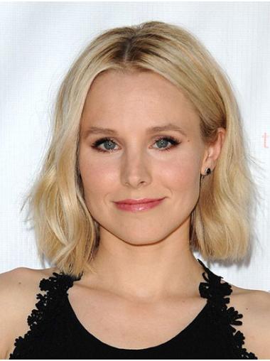 Blonde Chin Length Bobs Affordable 12" Wavy Kristen Bell Wigs