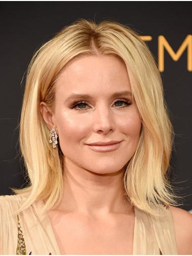 Blonde Shoulder Length Without Bangs Fabulous 14" Straight Kristen Bell Wigs