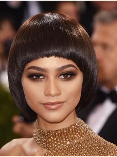 Brown Chin Length Bobs New 10" Straight Zendaya Wigs