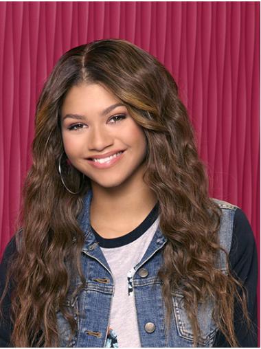 Brown Long Without Bangs No-Fuss 22" Wavy Zendaya Wigs