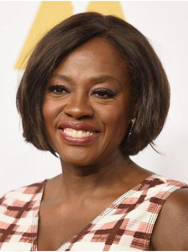 Lace Front Chin Length Straight Synthetic 12" Popular Bobs Viola Davis Wigs