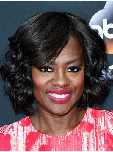 Lace Front Chin Length Curly Synthetic 12" New Bobs Viola Davis Wigs