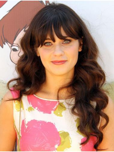 Lace Front Long Wavy Synthetic 20" Great With Bangs Zooey Deschanel Wigs