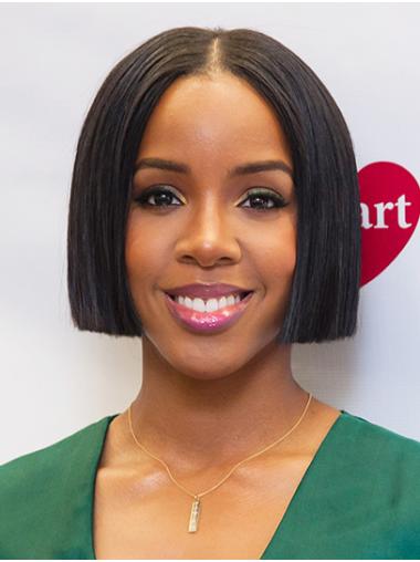 Lace Front Chin Length Straight Remy Human Hair 10" No-Fuss Bobs Kelly Rowland Wigs