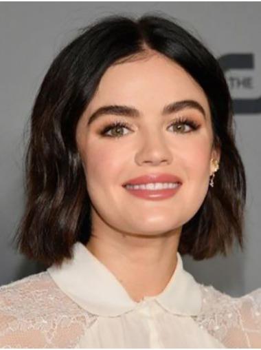 Capless Chin Length Wavy Synthetic 12" Stylish Bobs Lucy Hale Wigs