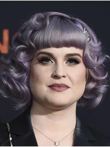 Lace Front Chin Length Curly Synthetic 12" Top Bobs Kelly Osbourne Wigs