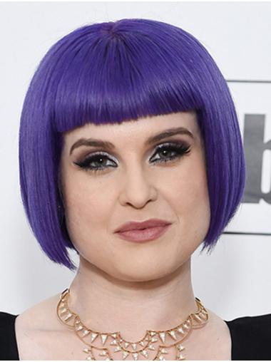 Capless Chin Length Straight Synthetic 10" New Bobs Kelly Osbourne Wigs