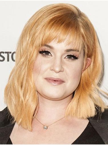 Lace Front Shoulder Length Wavy Synthetic 14" Trendy With Bangs Kelly Osbourne Wigs