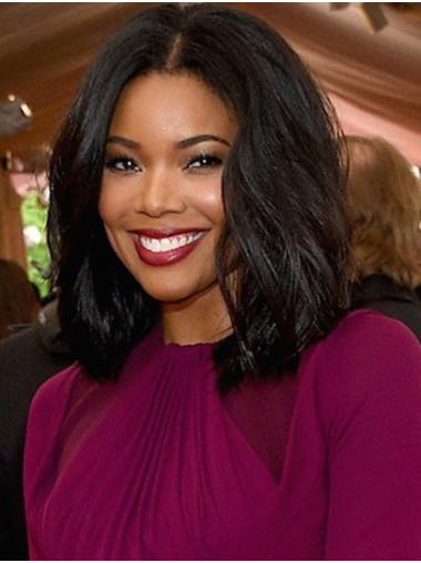 Shoulder Length Black Wavy Bobs 14" Incredible Gabrielle Union Wigs