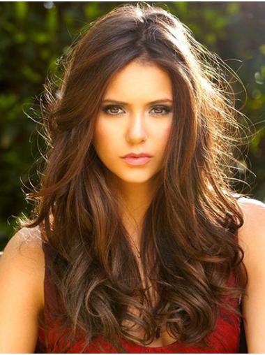 Long Brown Curly Without Bangs 20" Perfect Nina Dobrev Wigs