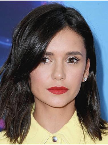 Shoulder Length Black Wavy Bobs 14" Good Nina Dobrev Wigs