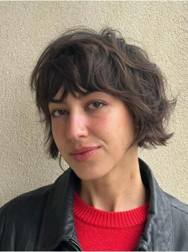 Short Bob Wigs Monofilament Black Synthetic Straight 8" Wigs