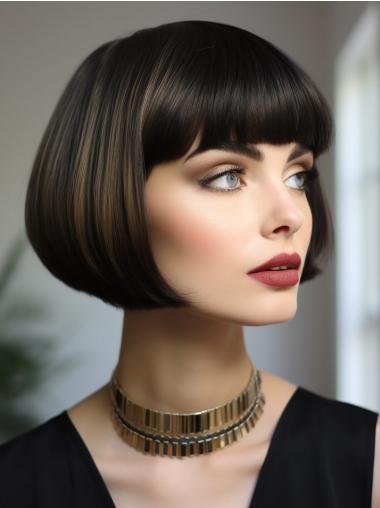 Wigs Short Hair Lace Front Synthetic 8" Straight Bobs Wigs