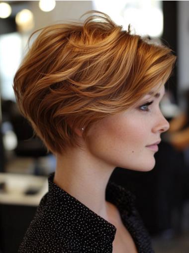 Ladies Wigs Short Styles Bobs 6" Lace Front Remy Human Hair Straight Wigs