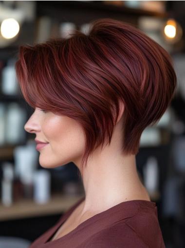 Ladies Wigs Short Styles Bobs 8" Monofilament Synthetic Straight Wigs