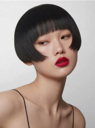 Short Pixie Cut Wigs Straight Synthetic Black Lace Front Bobs Wigs