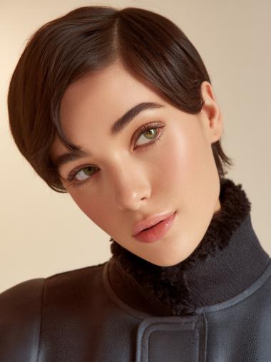 Short Pixie Cut Wigs Straight Synthetic Brown Monofilament Boycuts Wigs