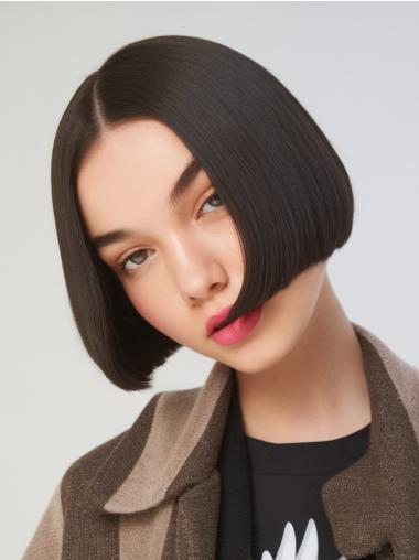 Short Pixie Cut Wigs Straight Synthetic Black Monofilament Bobs Wigs