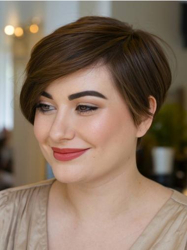 Short Haired Wigs Brown Synthetic Boycuts Straight 6" Wigs
