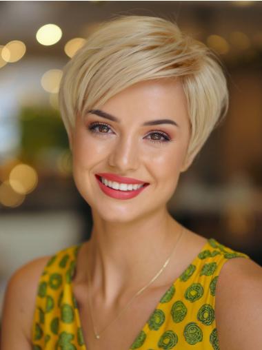 Short Haircut Wigs Blonde Synthetic Straight Boycuts 6" Wigs