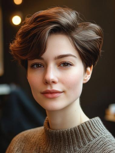 Wig Short Hair Monofilament 6" Wavy Synthetic Boycuts Wigs