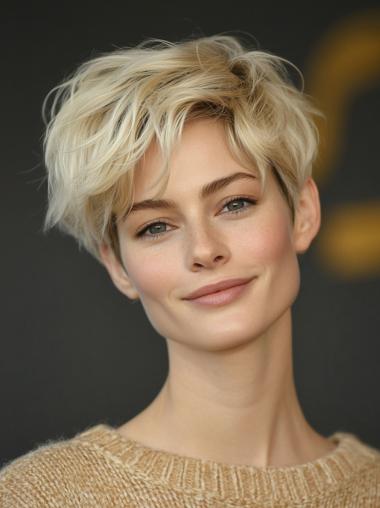 Wig Short Hair Lace Front 6" Straight Synthetic Boycuts Wigs