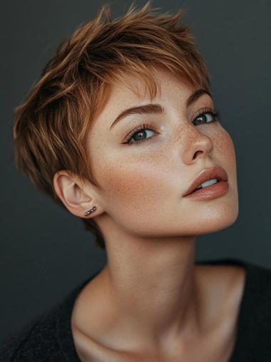 Short Hairstyles Wigs Boycuts 4" Blonde Remy Human Hair Monofilament Wigs