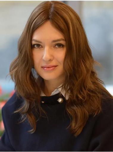 18" Wavy 100% Hand-Tied Remy Human Hair Long Wigs Ladies