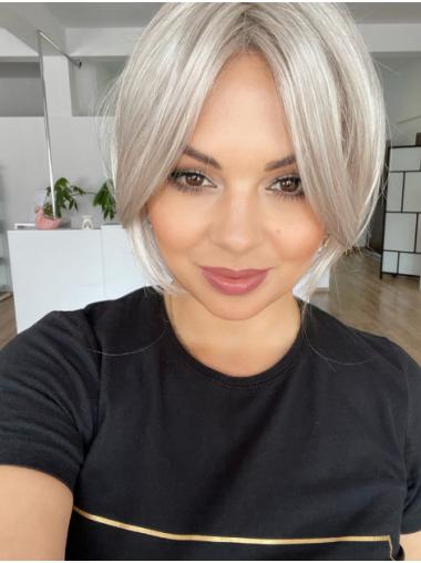 Synthetic Lace Front Straight 10" Great Grey Wigs