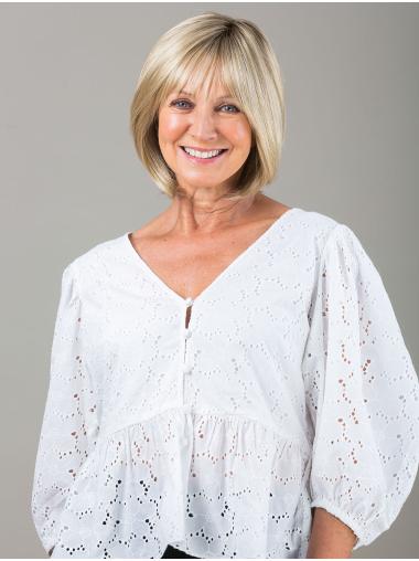Bobs Blonde Straight Synthetic Lace Wigs