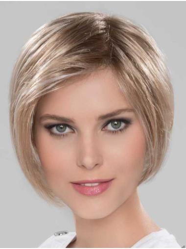 100% Hand-Tied 8" Straight Synthetic Sweet Bob Hairstyle