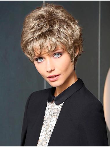 Wavy Synthetic 6" With Bangs Monofilament Wigs Use