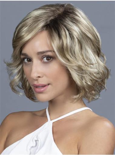 10" Chin Length Soft Blonde Wavy Bob Wigs