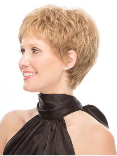 Capless 6" Wavy Blonde Convenient Short Wigs