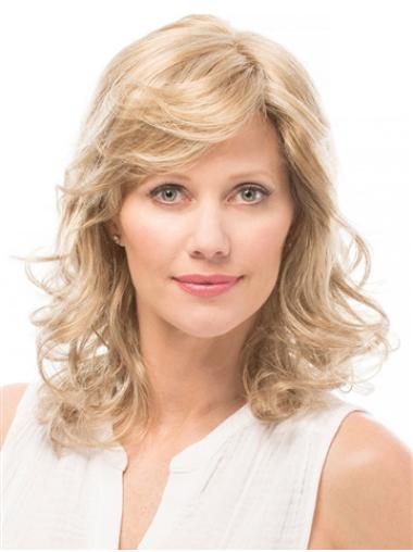 Layered 14" Shoulder Length Wavy Style Medium Wigs