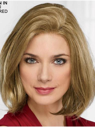 12" Chin Length Blonde Straight Modern Bob Wigs