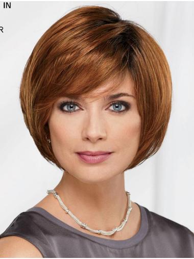 10" Chin Length Auburn Straight Comfortable Bob Wigs