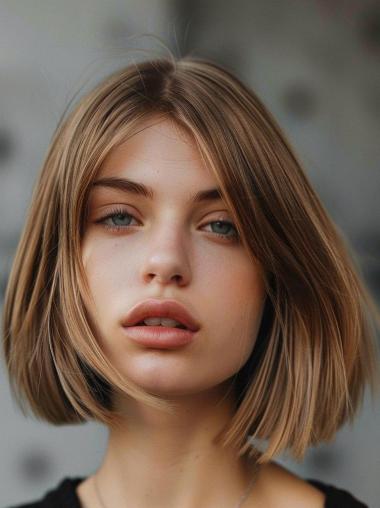 Blonde Bob Wigs Synthetic Monofilament Straight Chin Length 10" Wigs