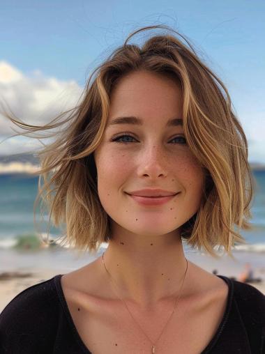 Blonde Bob Wigs Synthetic Lace Front Wavy Chin Length 10" Wigs