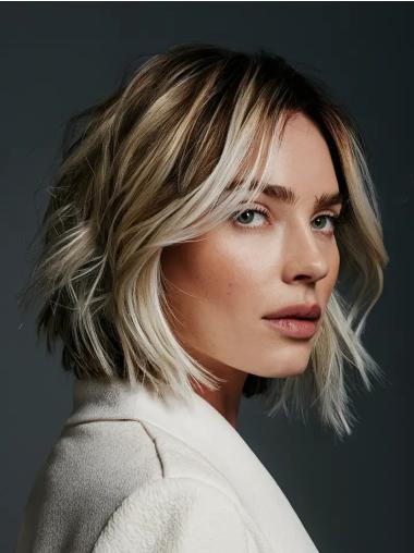 Wavy Bob Wigs Lace Front 10" Ombre/2 Tone Synthetic Chin Length Wigs