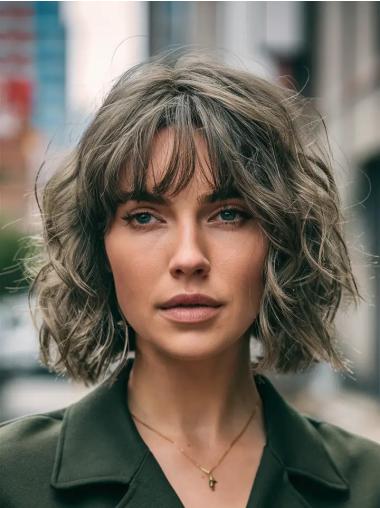 Bob Wig Curly Chin Length 10" Ombre/2 Tone Lace Front Synthetic Wigs