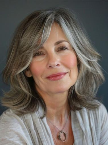 Medium Layered Wigs Synthetic Lace Front Shoulder Length Wavy 14" Wigs