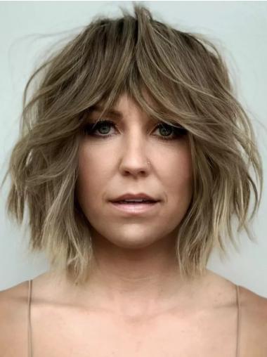 Medium Bob Wig Ombre/2 Tone Shoulder Length 12" Monofilament Synthetic Wigs