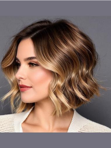 Wigs Medium Length Wavy 12" Ombre/2 Tone Synthetic Bobs Wigs