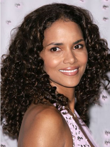 100% Hand-Tied Long 16 Inches Flexibility Halle Berry Human Hair Wigs