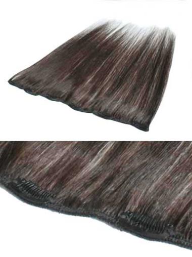 Brown Straight Durable Clip In Wigs Human Hair